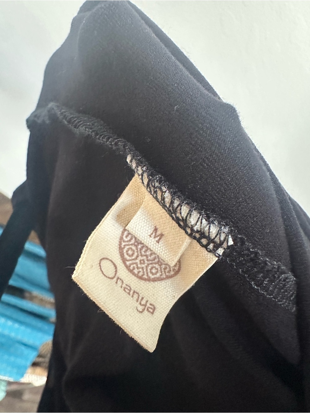 Black Ruched Drawstring V-Neck Women's Top - Picture 3 of 3